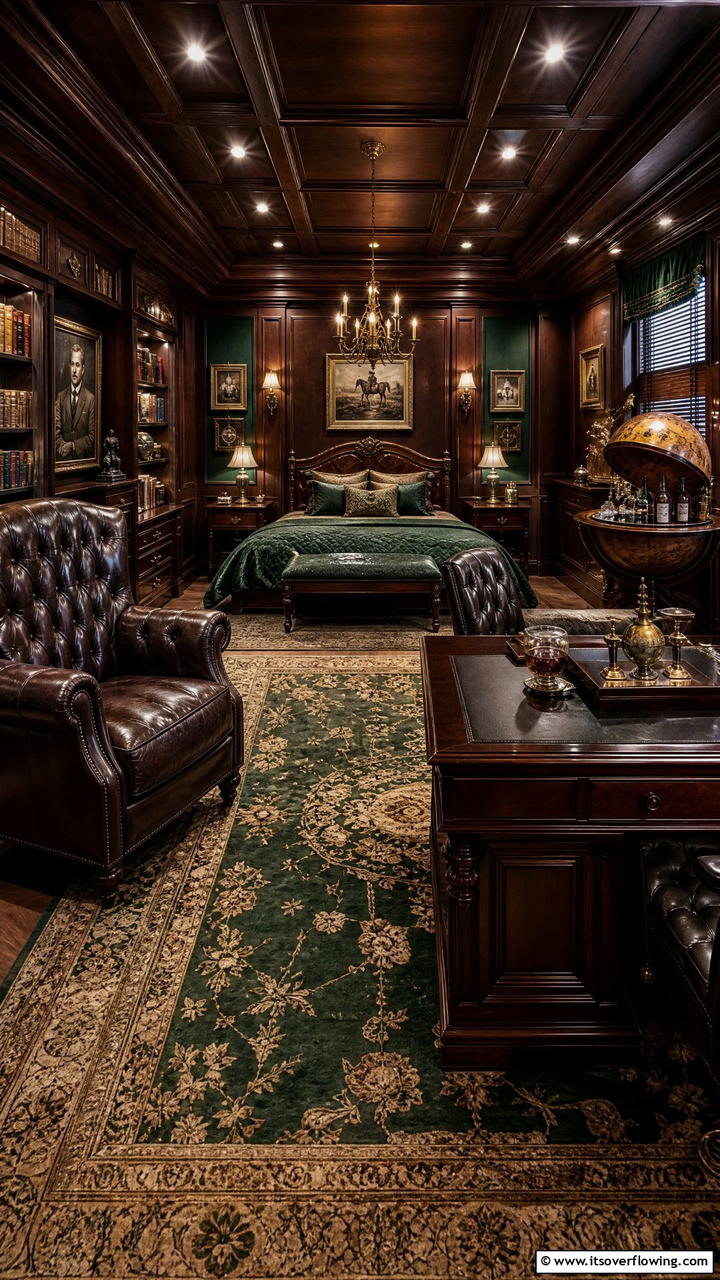 Classic Gentlemans Den - 25 Man Cave Bedroom Ideas for the Ultimate Retreat