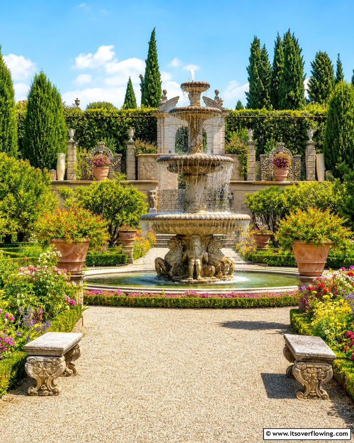 Classic Italian Fountain Garden - 30 Italian Garden Design Ideas for Timeless Elegance