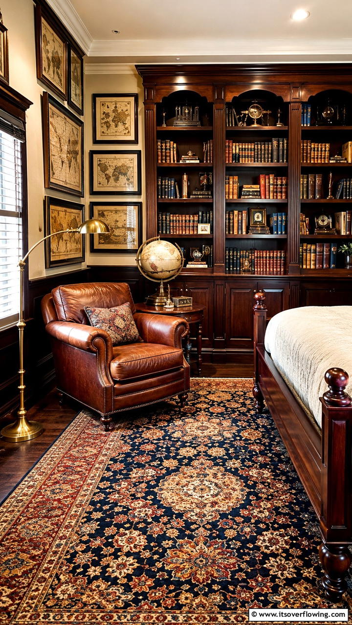 Classic Library Style Nook - 30 Bedroom Sitting Area Ideas for Relaxation & Style