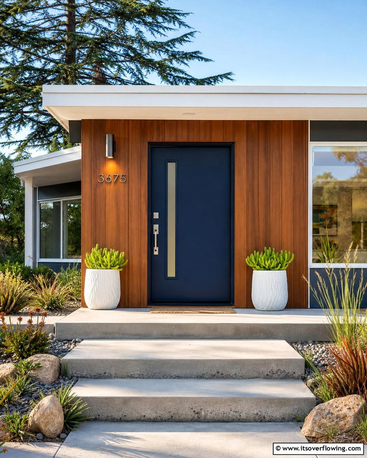 Classic Navy Blue - 30 Retro Mid-Century Front Door Colors to Boost Curb Appeal