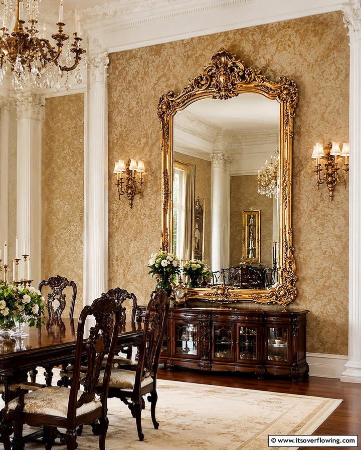 Classic Ornate - 30 Stunning Dining Room Mirror Ideas for Elegance