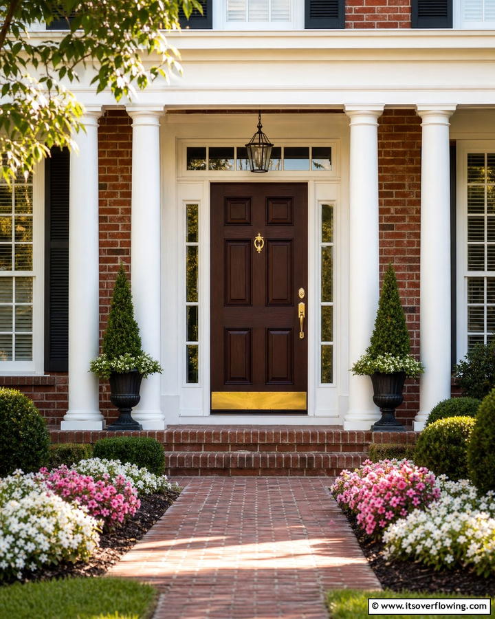 Classic Paneled Elegance - 25 Stylish Brown Front Door Ideas for Your Home