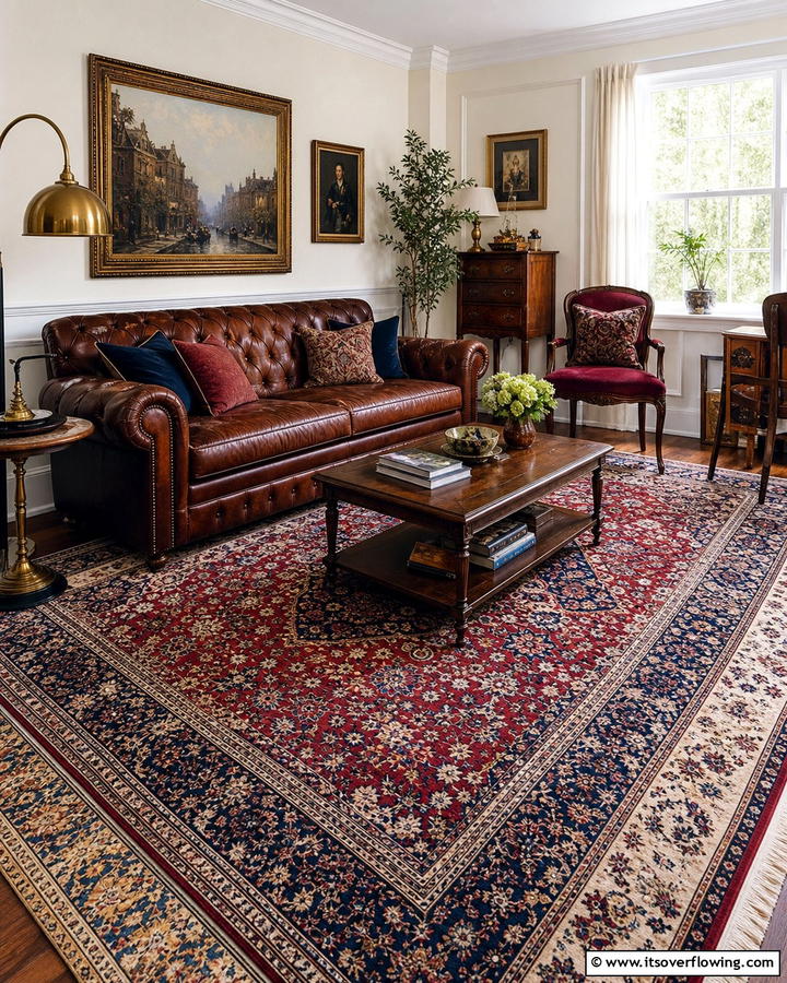 Classic Patterned Rugs - 30 Vintage Decor Ideas to Add Retro Charm to Your Home