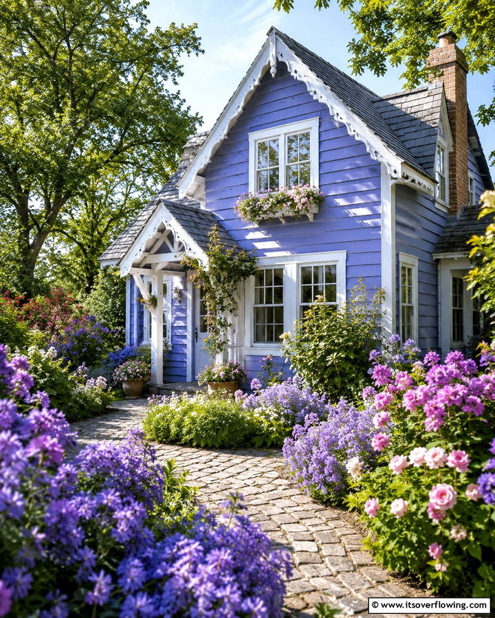 Classic Periwinkle Perfection - 30 Serene Blue Exterior House Colors to Boost Curb Appeal