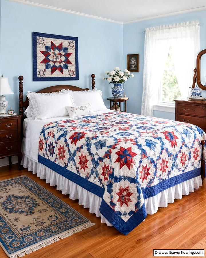 Classic Quilts and Patchwork Bedding - 25 Vintage Bedroom Ideas for Timeless Charm & Style