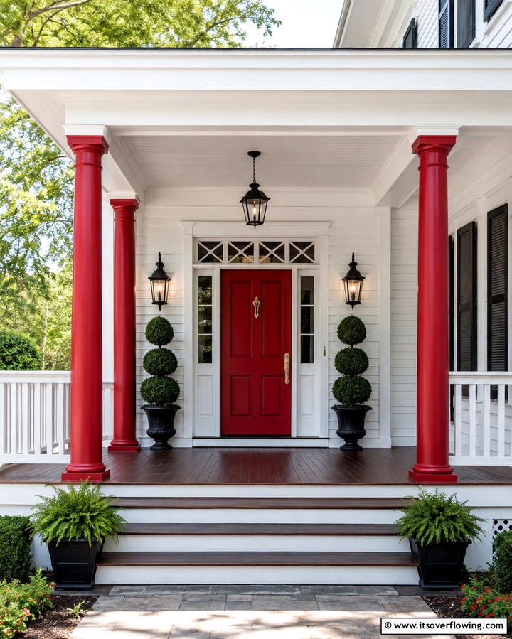 Classic Red for Timeless Elegance - 30 Porch Paint Color Ideas for Inviting Entryways