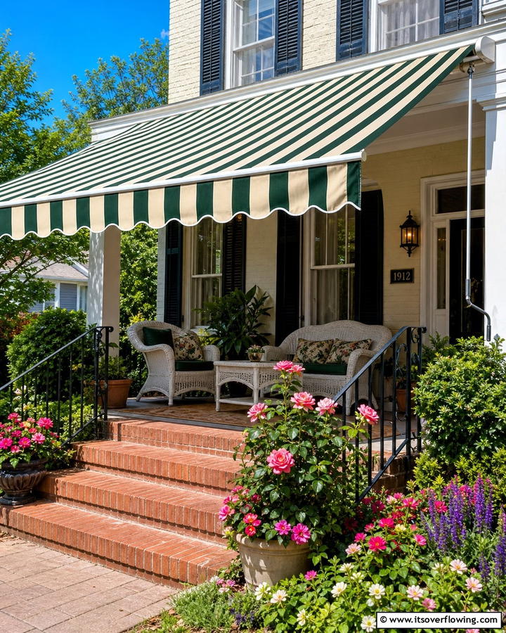 Classic Retractable Awning - 20 Front Porch Awning Ideas to Enhance Your Home