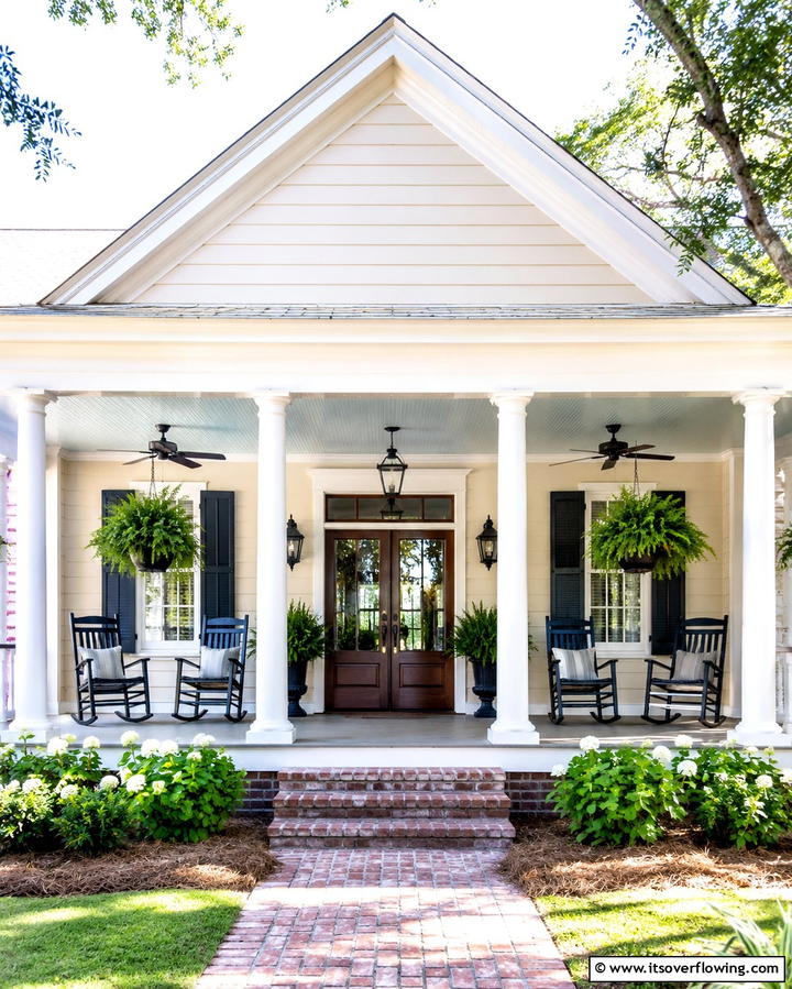 Classic Southern Charm - 25 Open Gable Porch Ideas for a Welcoming Entrance