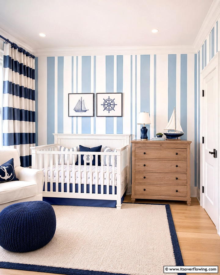 Classic Striped Designs - 30 Nursery Accent Wall Ideas for a Charming Baby Room