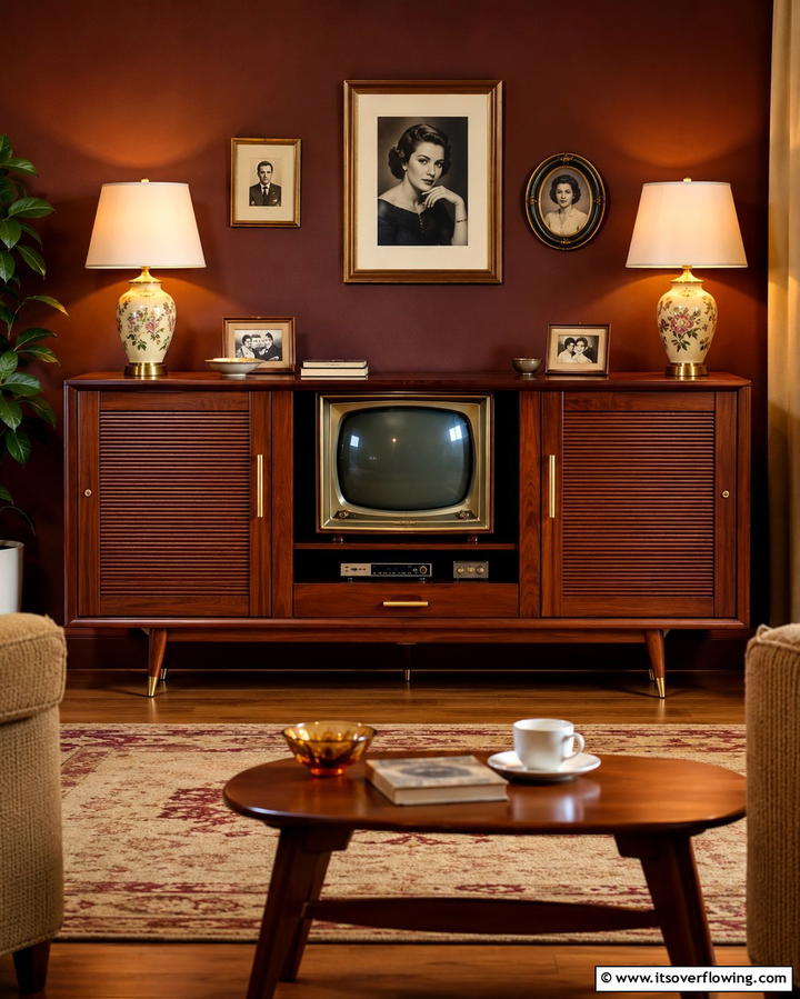 Classic TV Console Charm - 30 1950s Living Room Ideas for Retro Charm Revival