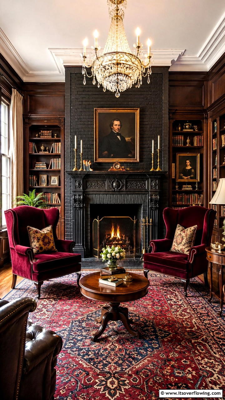 Classic Vintage Black Brick Fireplace - 30 Black Brick Fireplace Ideas for Dramatic Focal Points