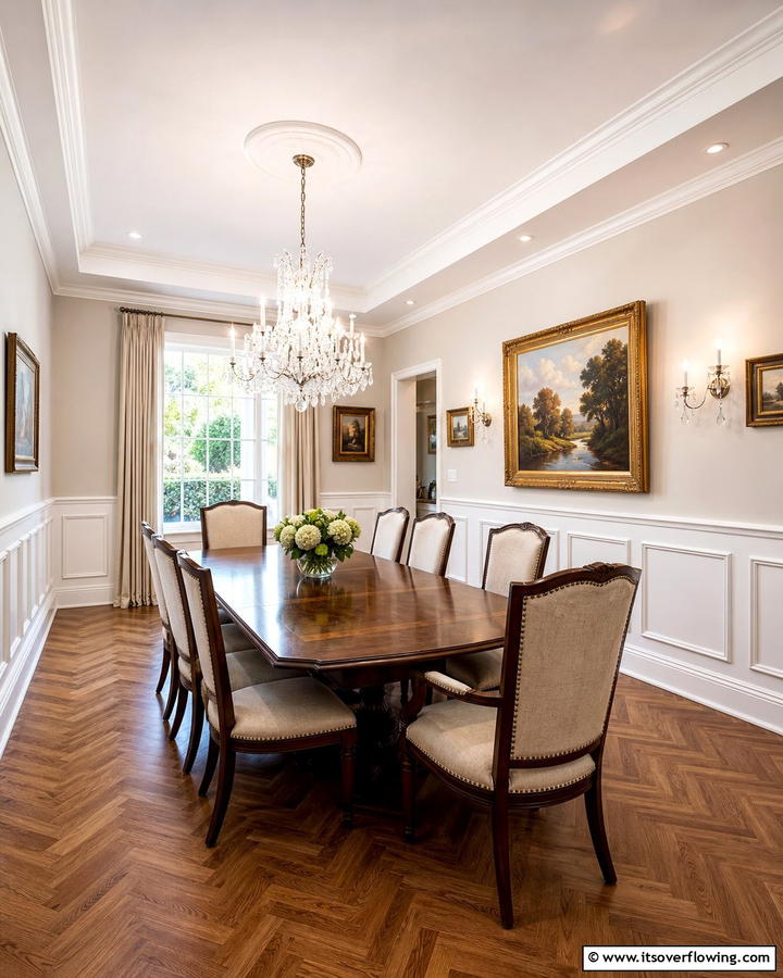 Classic Wainscoting Elegance - 21 Half Wall Paneling Ideas for Modern Home Organizing