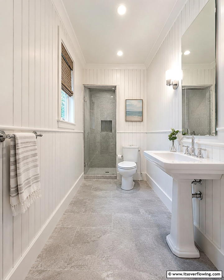 Classic White Beadboard Panels - 25 Charming Beadboard Bathroom Ideas for a Classic Look