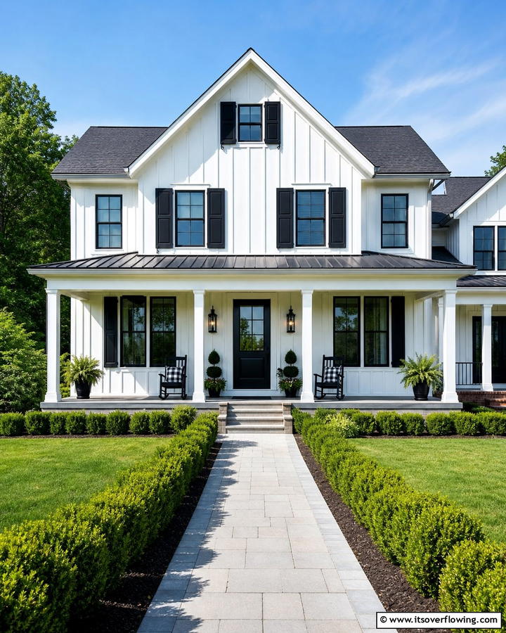 Classic White Board and Batten - 25 Board and Batten Siding Colors for Curb Appeal