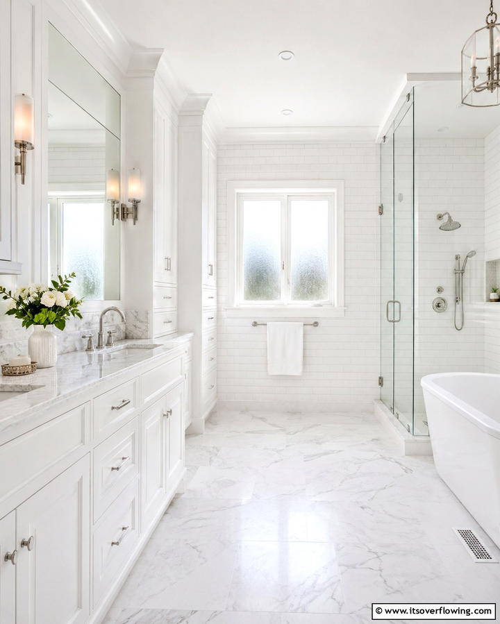 Classic White Cabinets - 25 Bathroom Cabinet Color Ideas for a Fresh Look