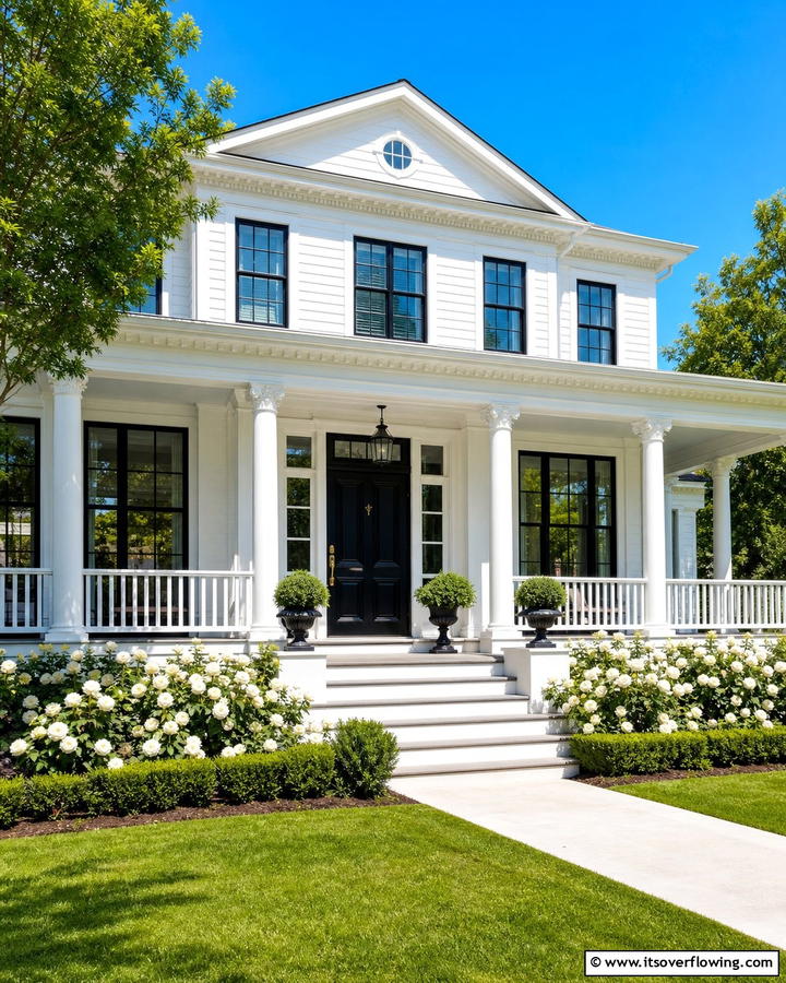 Classic White Charm - 21 Exterior House Color Schemes for Curb Appeal