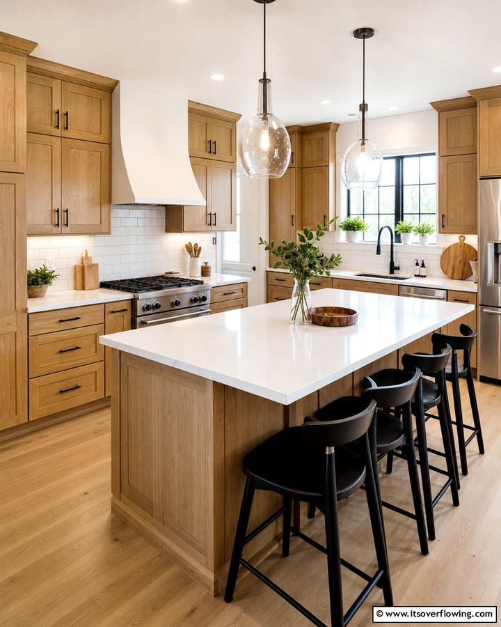 Classic White Countertops - 30 Countertop Colors That Harmonize With Oak Cabinets