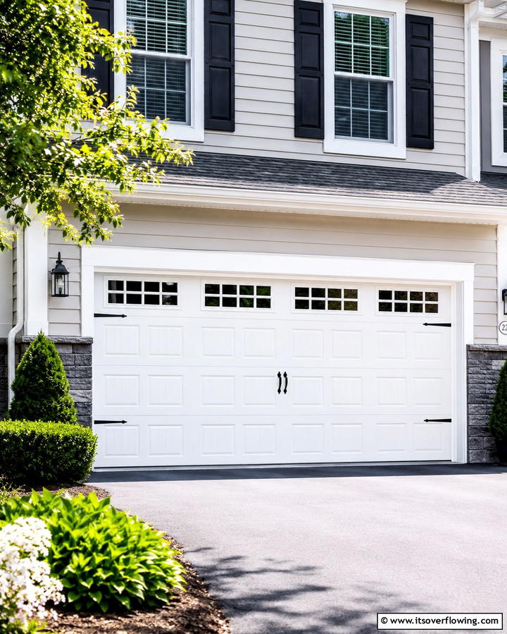 Classic White Elegance - 25 Garage Door Paint Ideas to Boost Curb Appeal