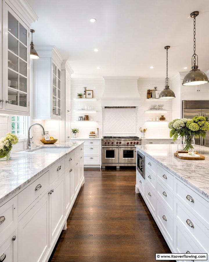 Classic White Elegance - 21 Kitchen Cabinet Color Ideas for Bold & Subtle Styles