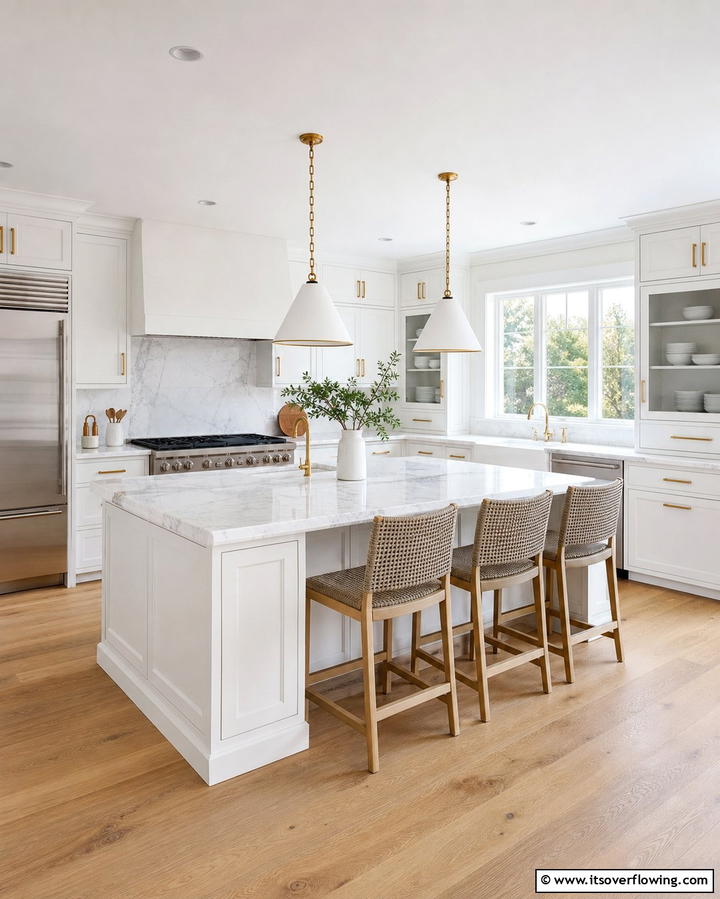 Classic White Kitchen Island - 25 Kitchen Island Color Ideas to Refresh Your Space