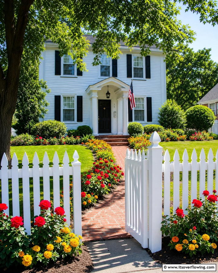 Classic White Picket Fence - 21 Front Yard Fence Ideas to Enhance Privacy and Style