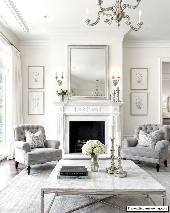 Classic White Revival - 30 Fireplace Paint Color Ideas for a Fresh Update