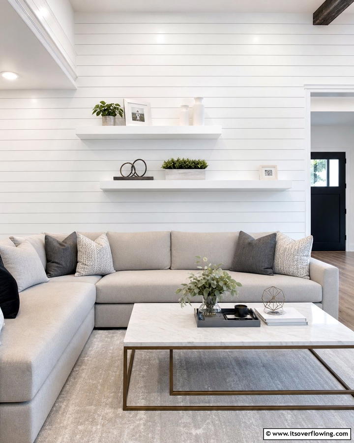 Classic White Shiplap Accent Wall - 21 Shiplap Accent Wall Ideas for Rustic & Modern Homes
