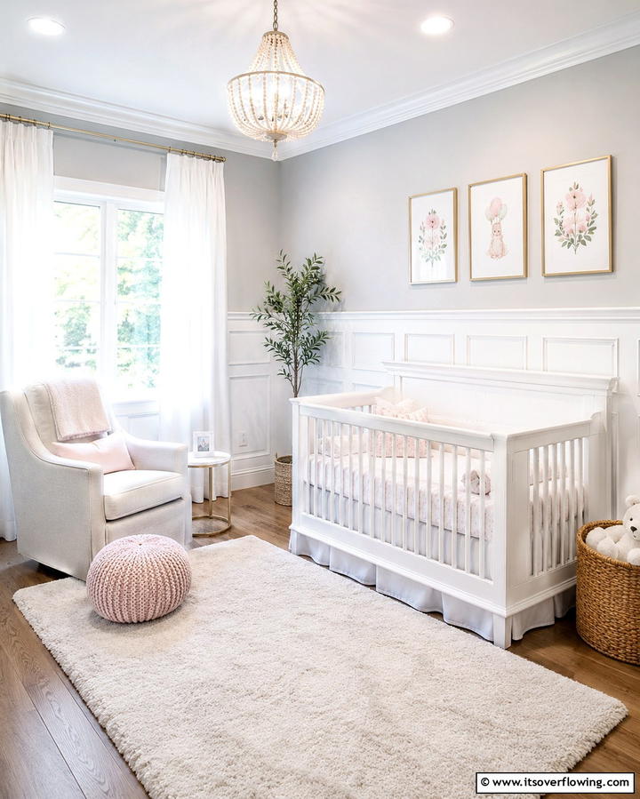 Classic White Wainscoting - 20 Adorable Wainscoting Nursery Ideas for Your Baby’s Room