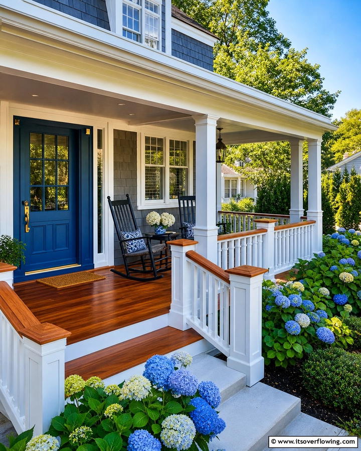 Classic White Wooden Railings - 25 Front Porch Railing Ideas to Enhance Curb Appeal