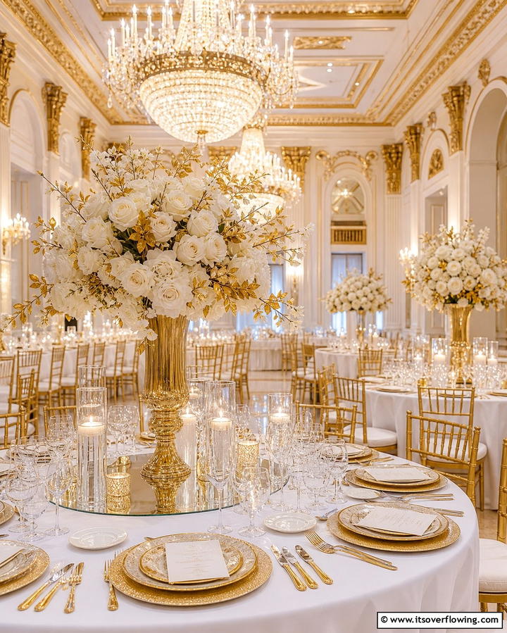 Classic White and Gold Wedding Shower - 21 Fun Wedding Shower Ideas to Celebrate the Couple