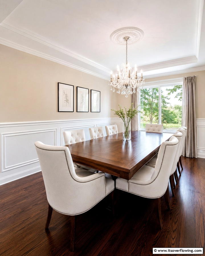 Classic White for Timeless Elegance - 30 Stylish Chair Rail Molding Ideas to Elevate Your Interiors