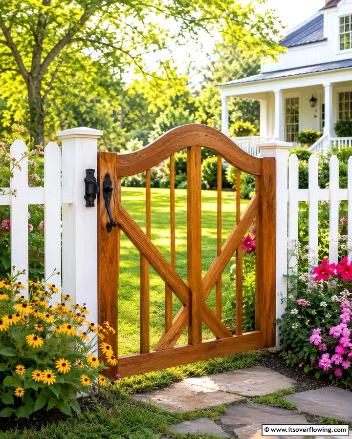 Classic Wooden Gate - 25 Fence Gate Ideas for Stylish and Secure Yards