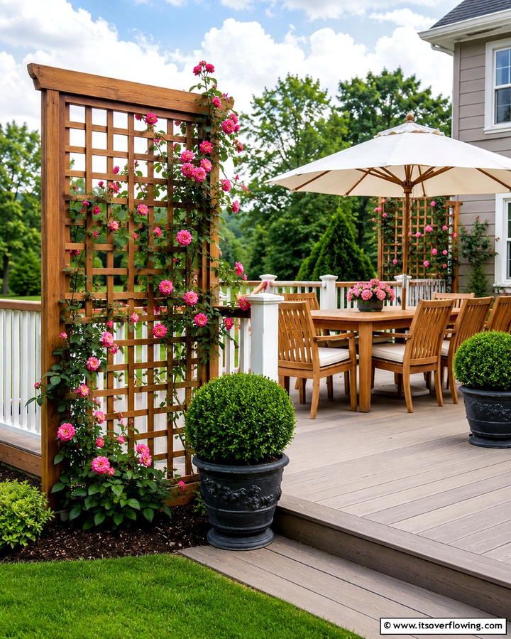 Classic Wooden Lattice for Timeless Appeal - 25 Innovative Deck Lattice Ideas to Enhance Outdoor Spaces