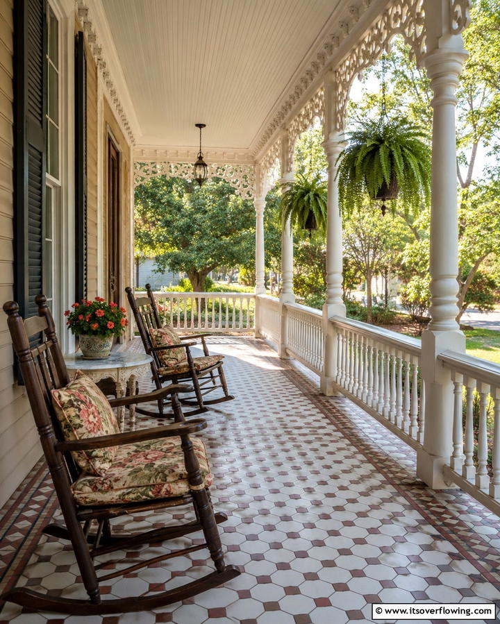 Classic Wooden Rocking Chairs - 20 Charming Victorian Porch Ideas for a Classic Look