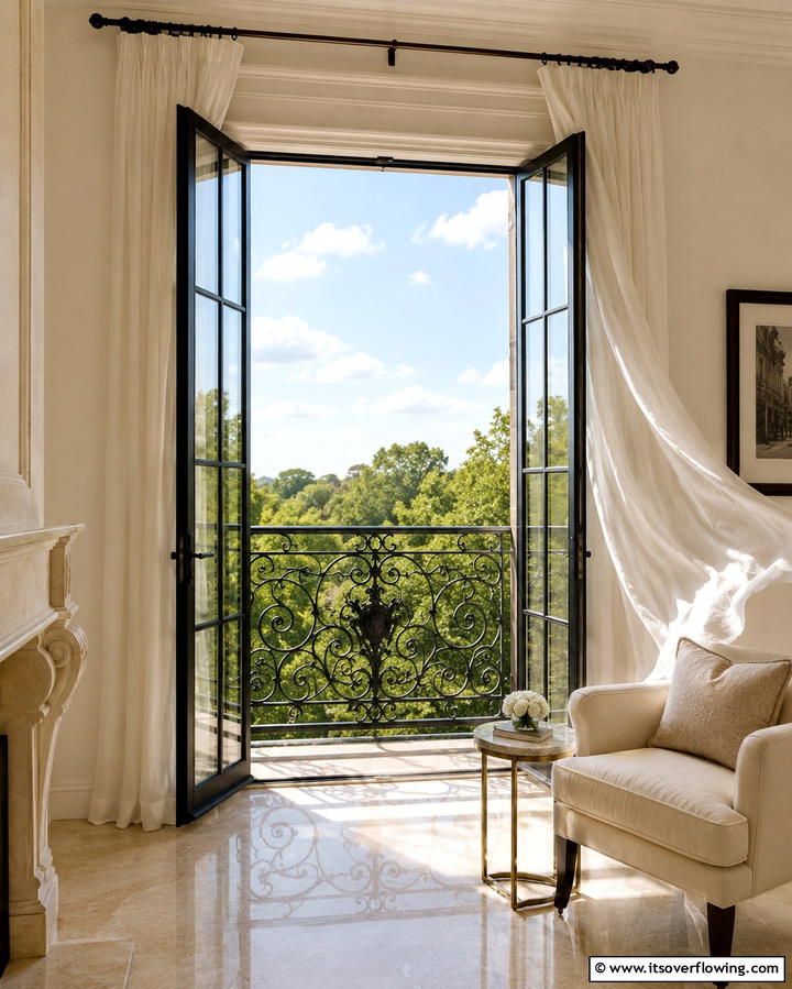 Classic Wrought Iron Juliet Balcony - 25 Romantic Juliet Balcony Ideas for Dreamy Outdoor Views