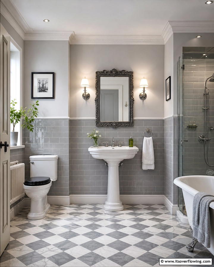 Classic and Timeless Design - 21 Grey Tile Bathroom Ideas for Modern and Timeless Designs