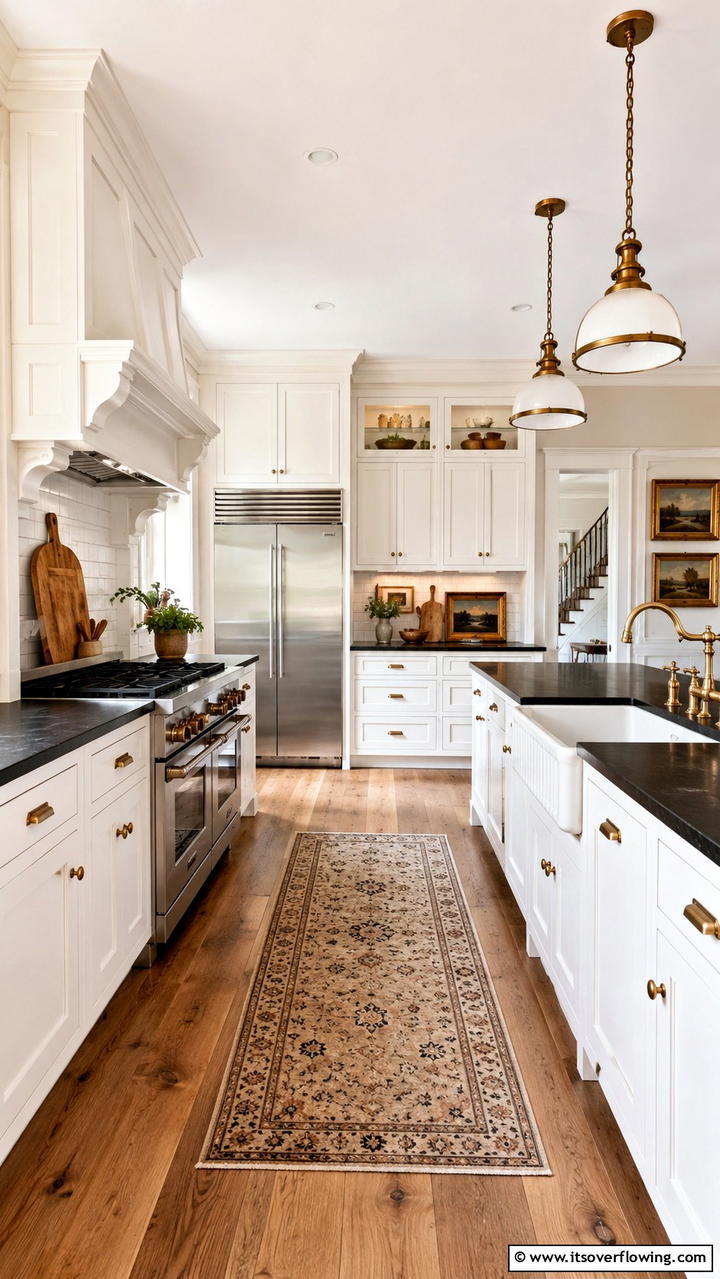 Classic with a Twist - 21 White Kitchen with Black Countertops Design Ideas