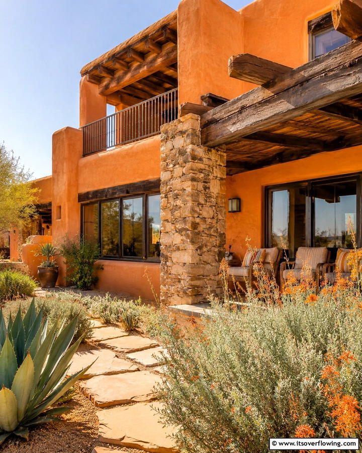 Clay Orange for a Natural Look - 25 Orange House Exterior Ideas for a Bold Look