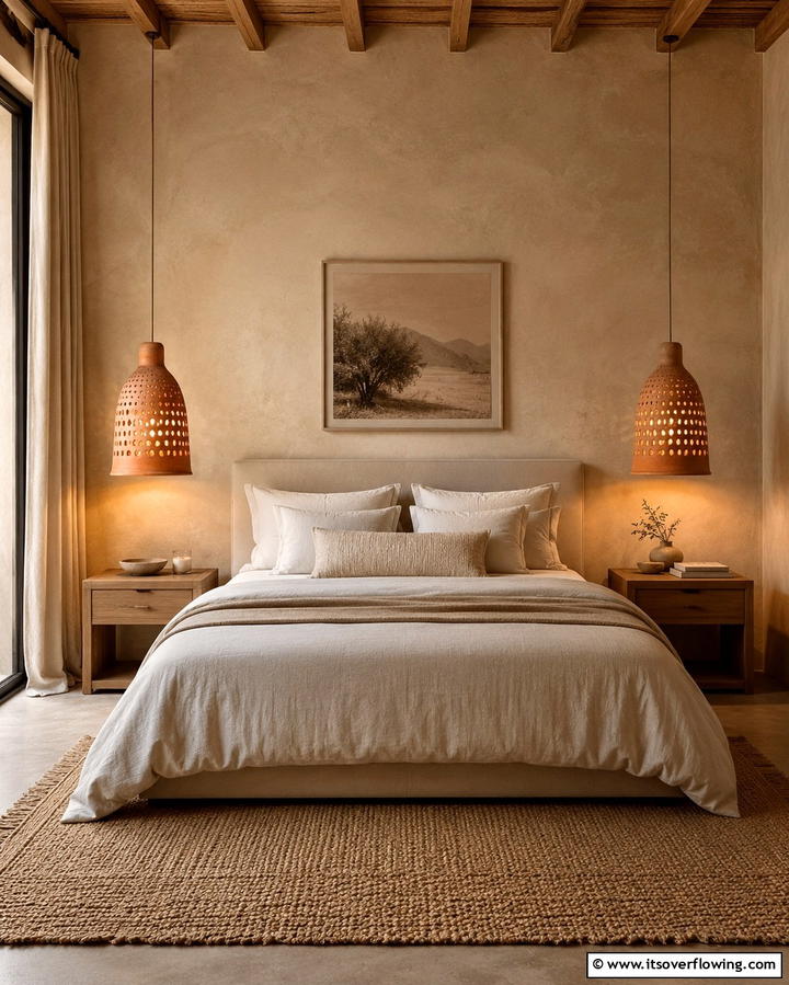 Clay Pendant Lighting - 25 Mexican Bedroom Ideas for a Cultural Retreat
