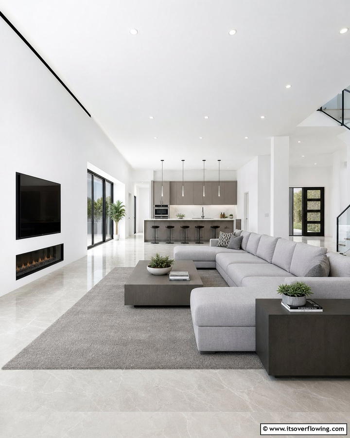 Clean Lines and Open Spaces - 21 Neutral Living Room Ideas for Calm & Versatile Decor