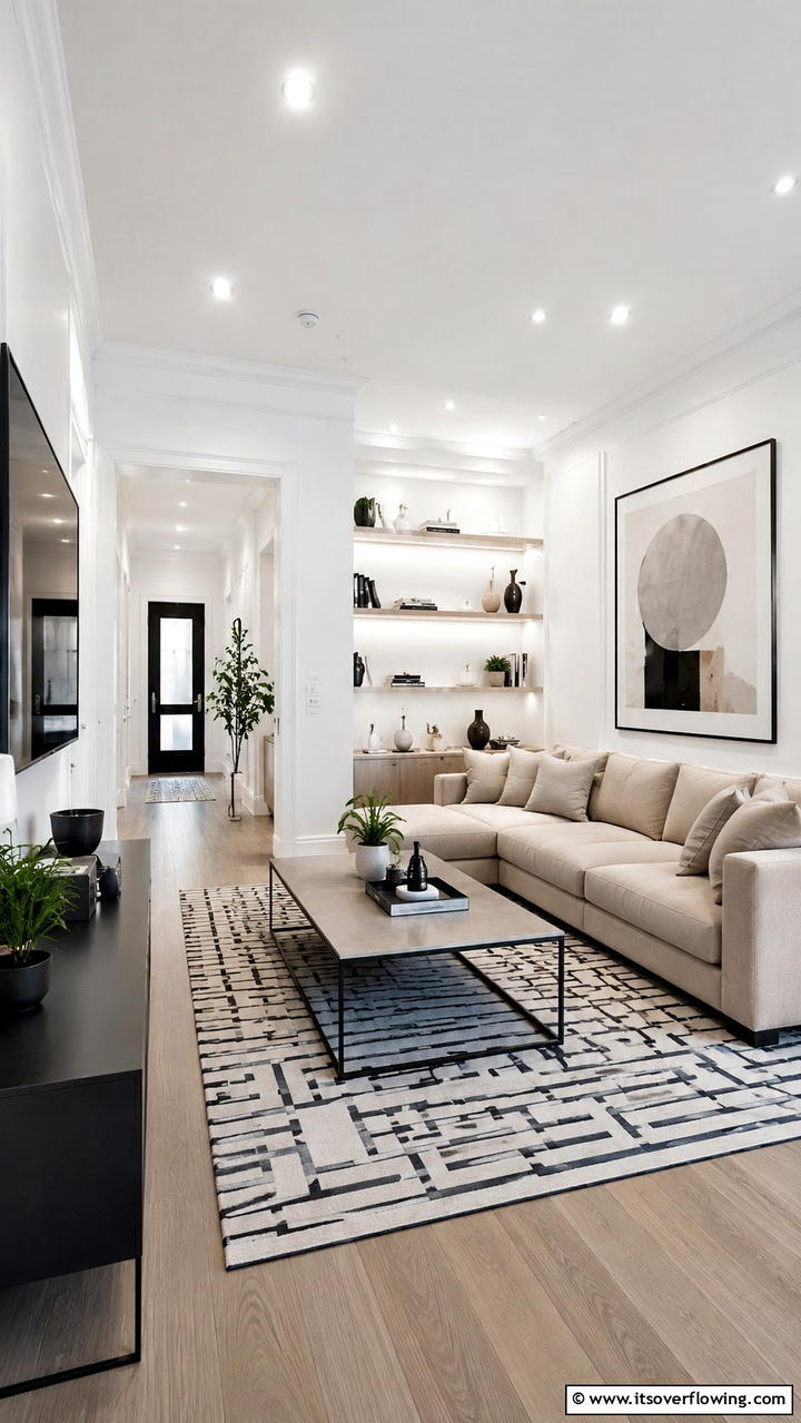 Clean Lines and Order - 30 Beige Couch Living Room Ideas for Neutral Elegance