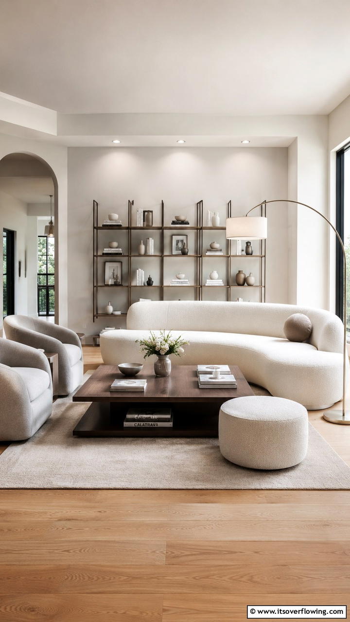 Clean Lines with Soft Curves - 21 Transitional Living Room Design Ideas for Modern Homes
