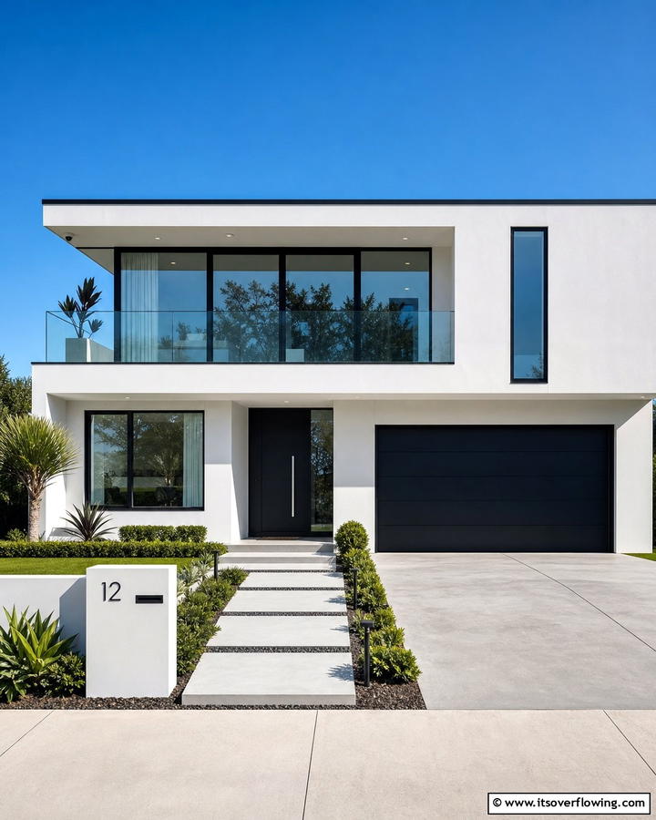 Clean Modern Aesthetics - 21 Striking Black & White House Exterior Design Concepts
