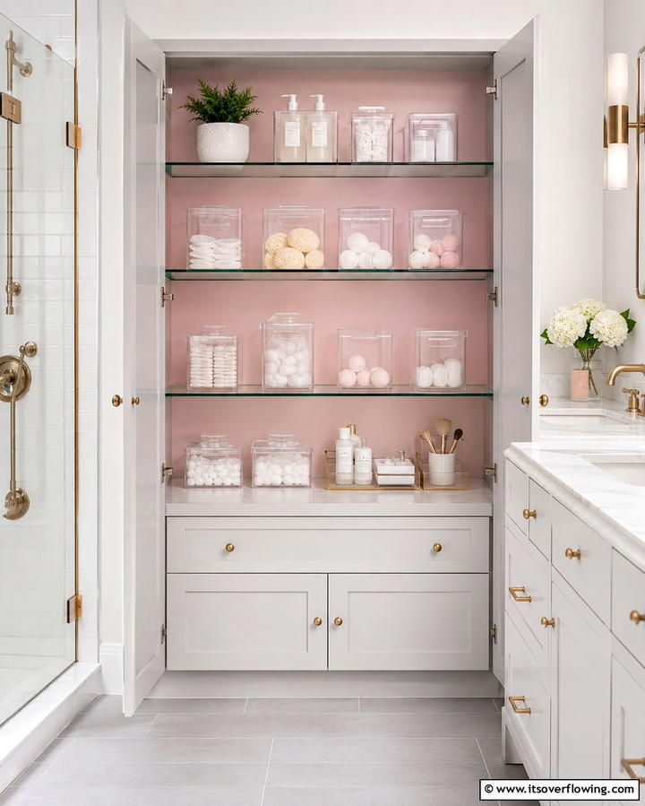 Clear Acrylic Containers - 30 Bathroom Cabinet Organizing Ideas for Clutter-Free Spaces