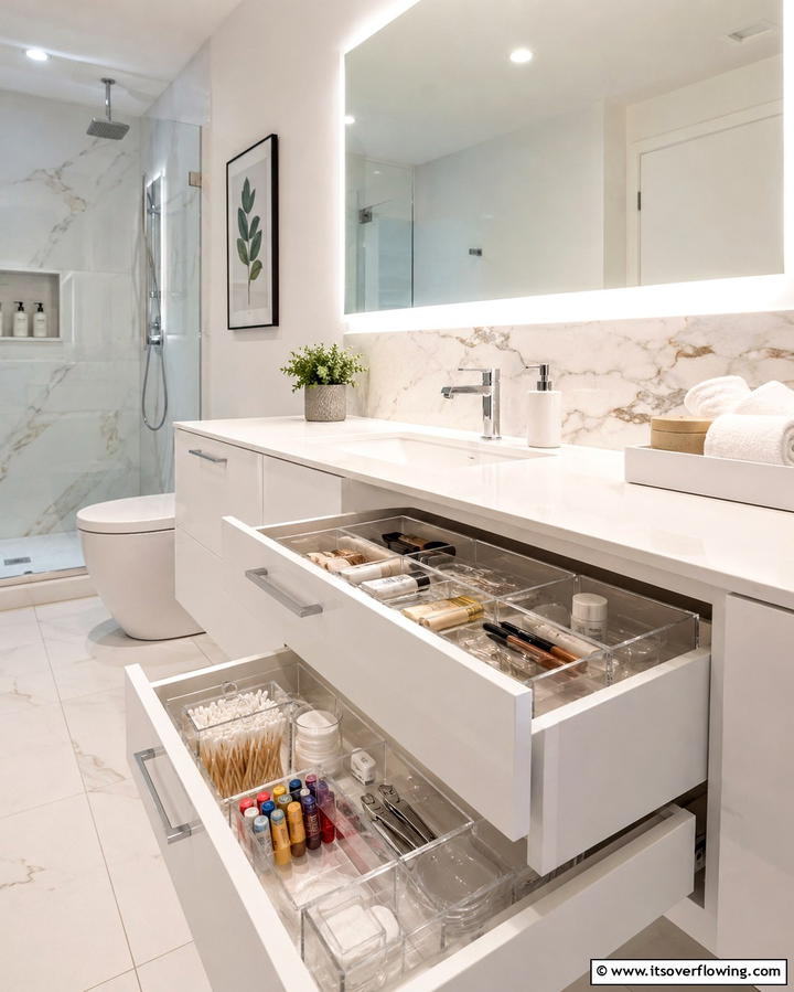 Clear Acrylic Organizers for Easy Visibility - 25 Bathroom Drawer Organization Ideas for a Clutter-Free Space