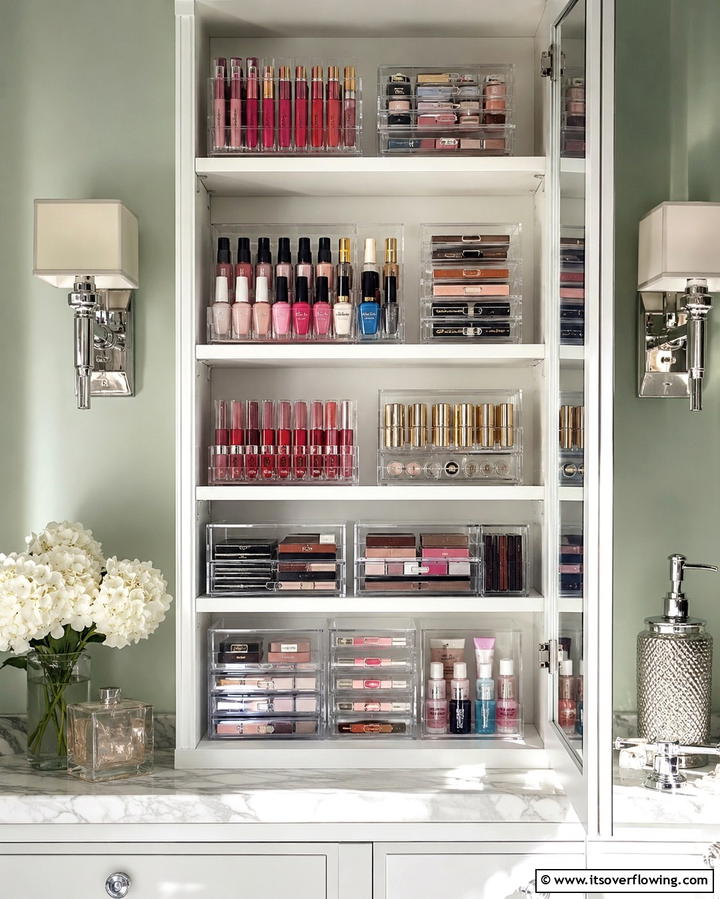 Clear Acrylic Organizers for Visibility - 30 Bathroom Cabinet Organizing Ideas for Clutter-Free Spaces