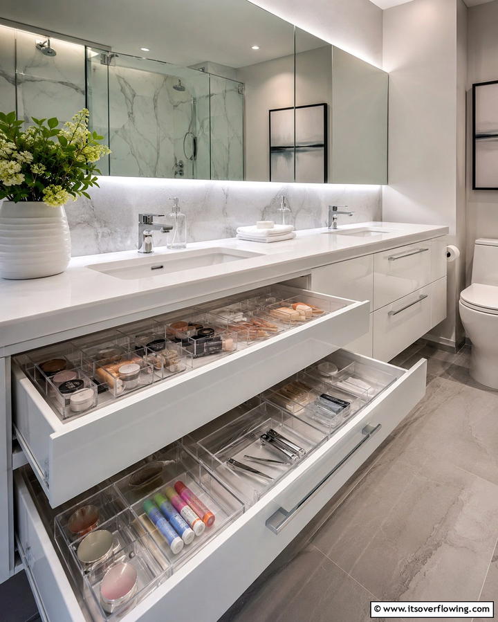 Clear Acrylic Organizers for Visibility - 25 Bathroom Drawer Organization Ideas for a Clutter-Free Space