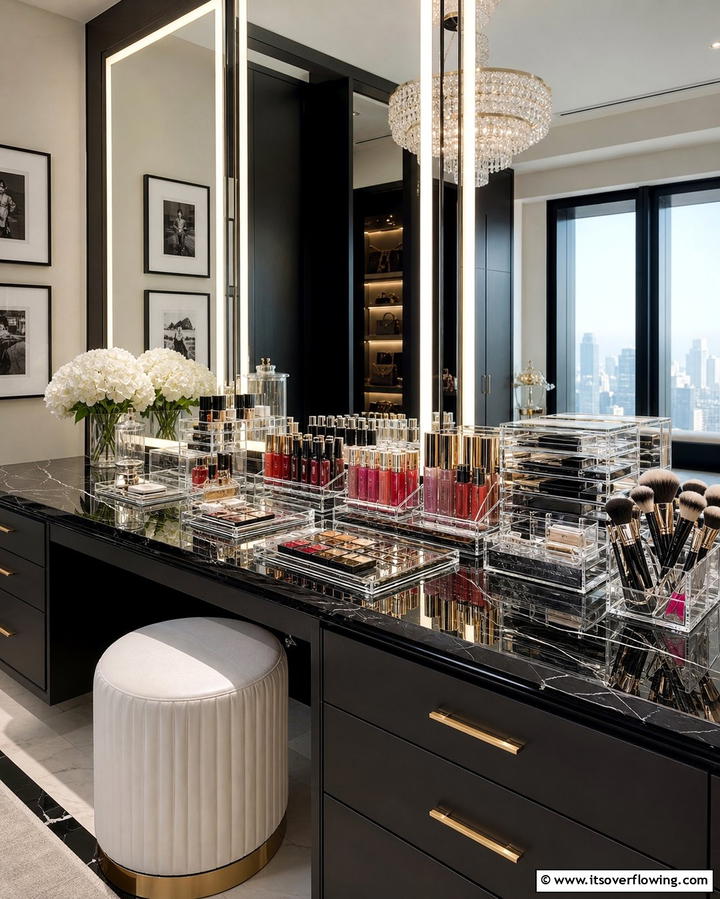 Clear Acrylic Organizers for Visual Clarity - 25 Vanity Organization Ideas for a Clutter-Free Space