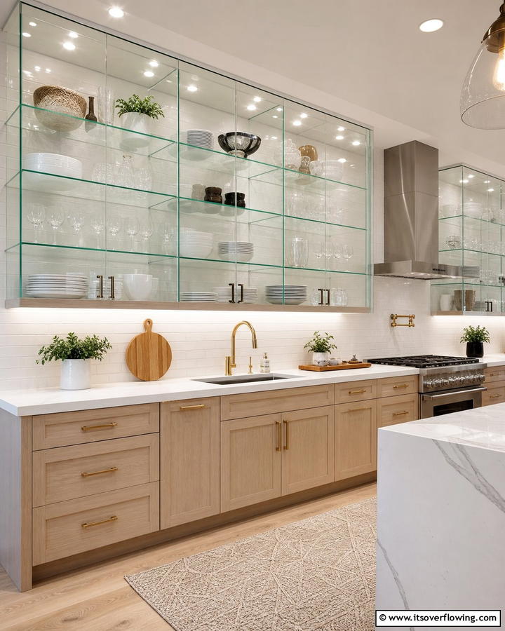 Clear Glass Display Cabinets - 20 Modern Style Glass Kitchen Cabinets for a Sleek Look