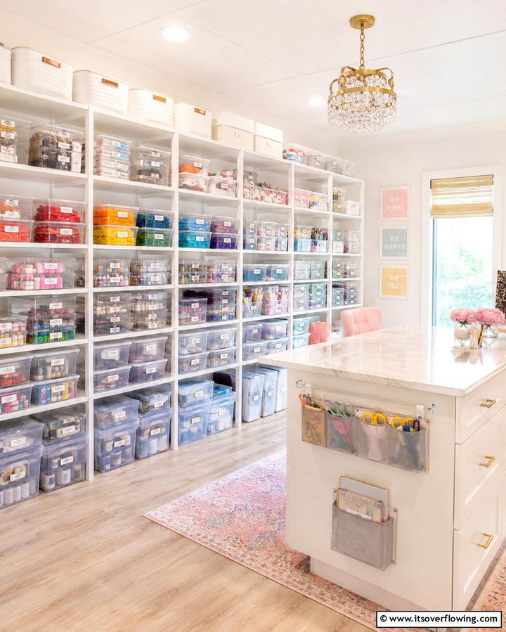 Clear Storage Bins for Easy Visibility - 25 Craft Room Organization Ideas for Creative Spaces